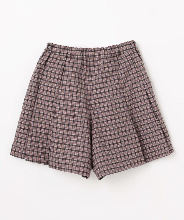 ANY KIDS チェック柄 ショートパンツ ブラウン×チェック