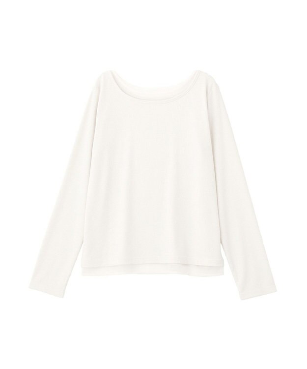 earth music&ecology レイヤード風テレコプルオーバー Ivory