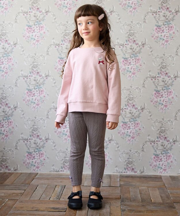 ANY KIDS ケーブル ジャガードレギンス チャコール