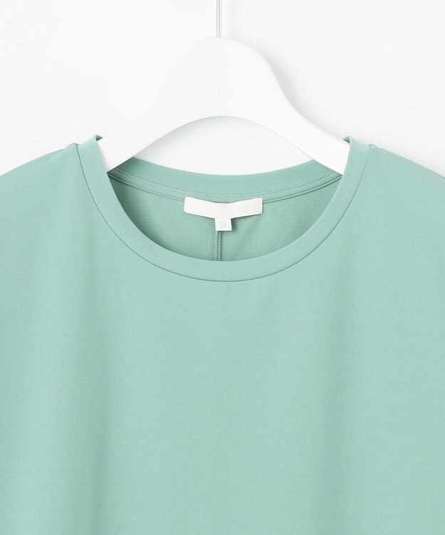 自由区 S 【接触冷感・UVカット・吸水速乾・抗菌防臭・洗える】ハイカウントクロップド丈 Tシャツ フロスティグリーン