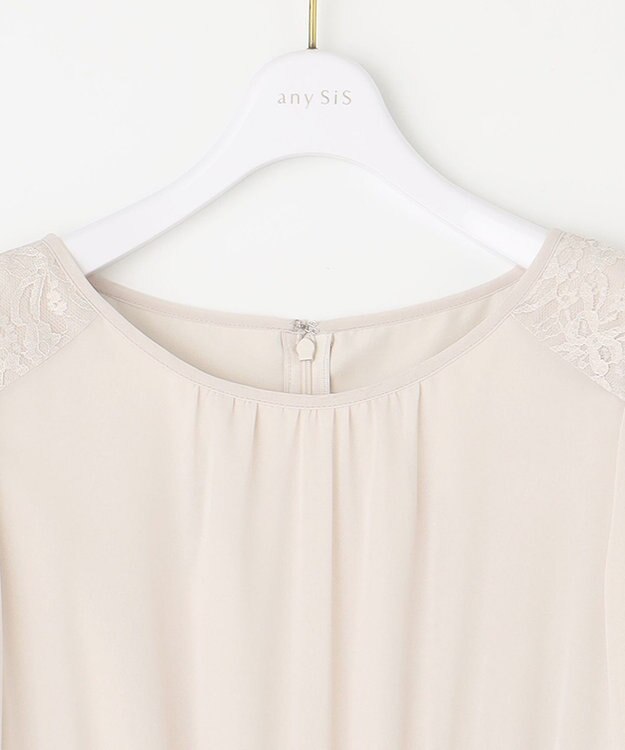 ANY SIS L 【洗える】フェミニンプリーツ ワンピース ベージュ