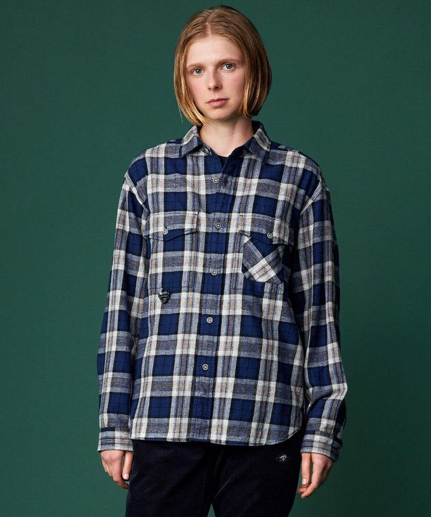 JOSEPH ABBOUD MOUNTAIN 【サスティナブル】オーガニックラフィーチェック シャツ ネイビー系4