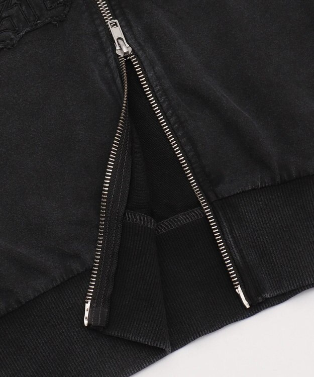 WEGO ヴィンテージウォッシュロゴ半袖パーカー スミクロ