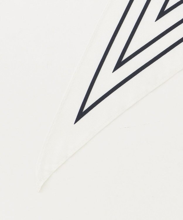 J.PRESS LADIES ストライプ プリント 剣先 スカーフ ホワイト系5