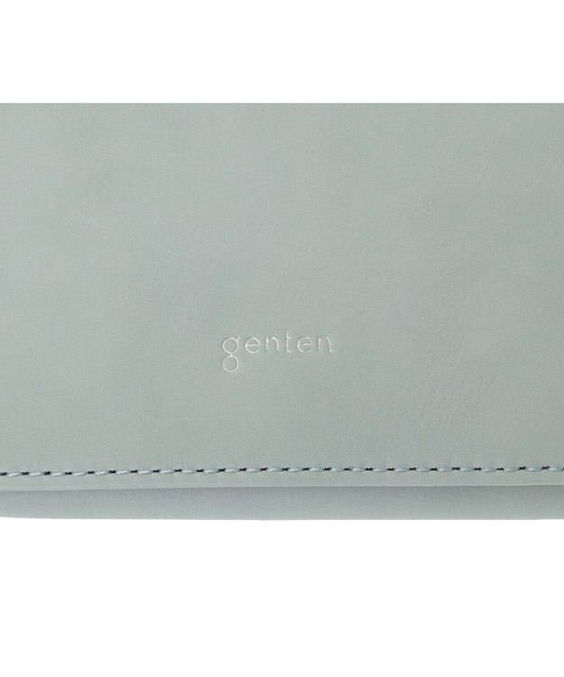 genten ピア 二つ折りBOX財布 ライトブルー