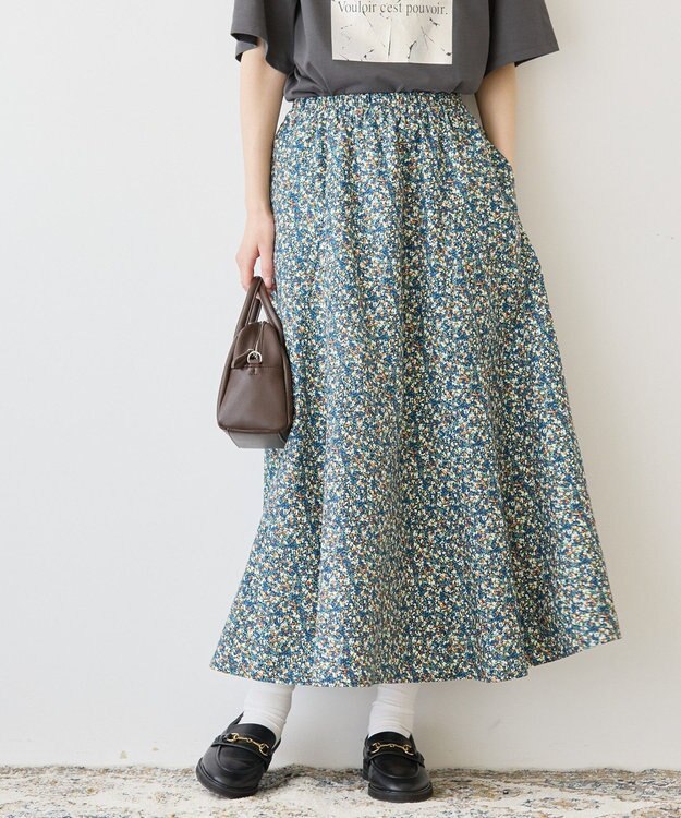 AMERICAN HOLIC ギャザーフレアスカート Flower