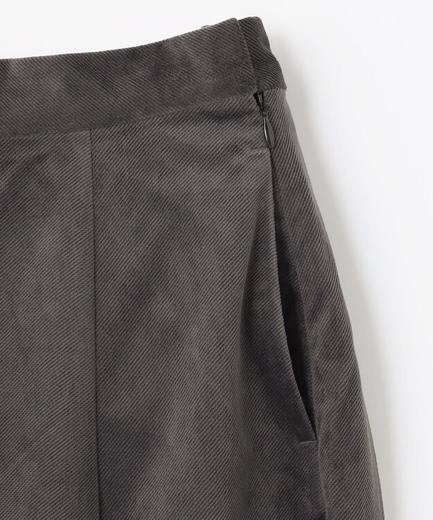 ANY 【洗濯機可】エステルベロア ガウチョパンツ チャコール系