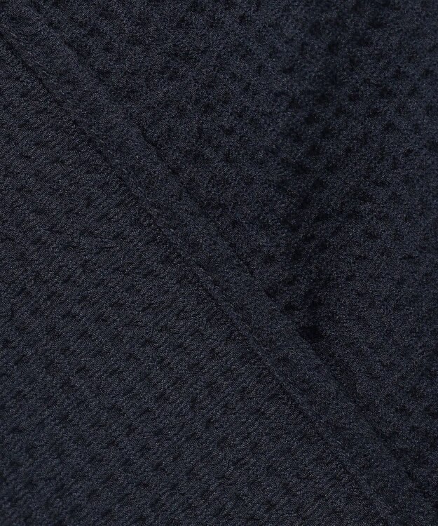 Feroux 【洗える】パフスリーブチュニック ブラウス ネイビー系