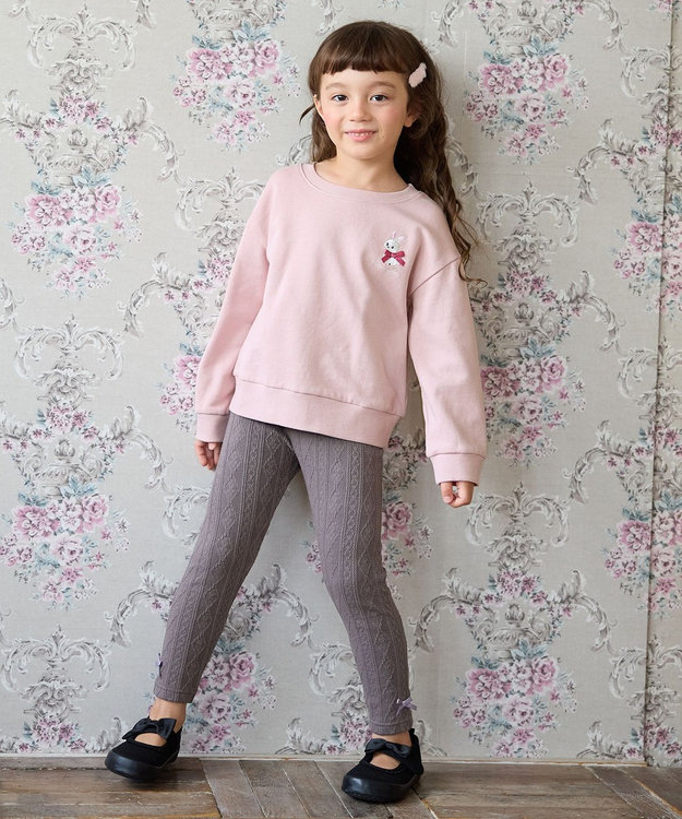 ANY KIDS ケーブル ジャガードレギンス チャコール