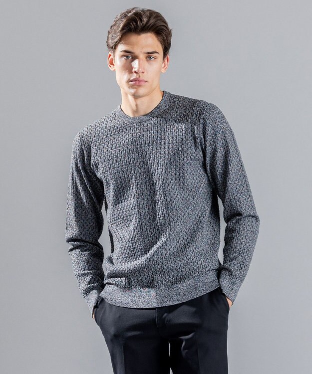 JOSEPH HOMME 【イージーケア】 ヴィスコースリンクス　クルーネックニット ライトグレー系