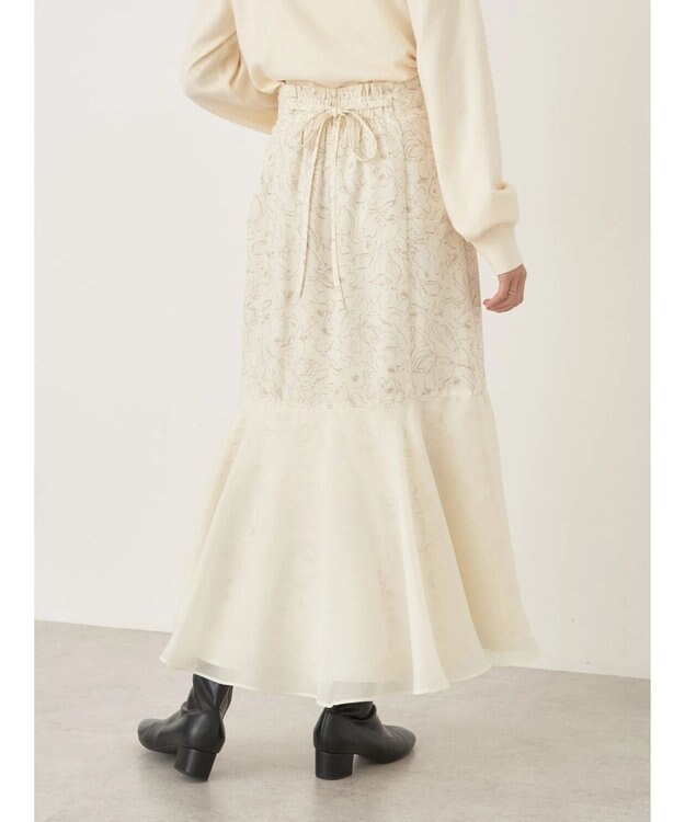 earth music&ecology 切替フラワースカート Ivory