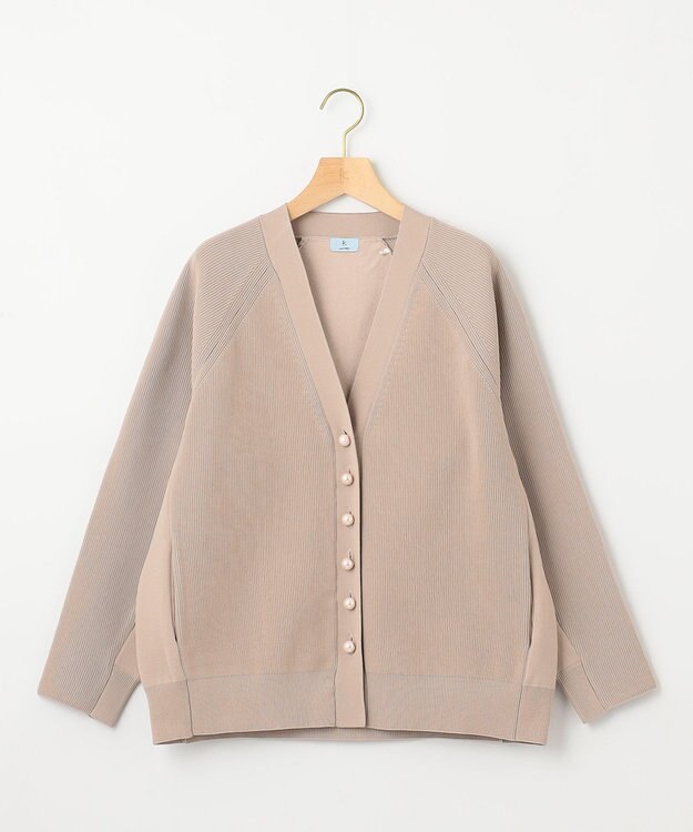 組曲 【洗える・軽量】スポンディッシュニット カーディガン ベージュ系