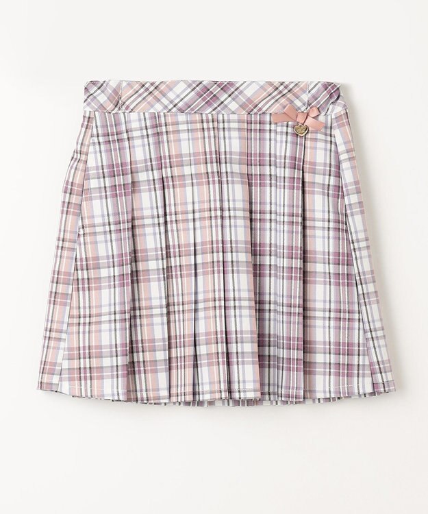 ANY KIDS チェック ガーリー スカパン ローズピンク系