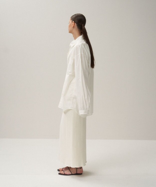 ATON SUVIN BROAD | ウォッシュドシャツ - UNISEX WHITE