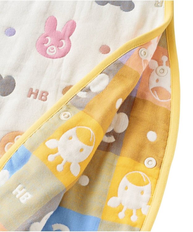 MIKI HOUSE HOT BISCUITS 六重織 どうぶつ柄 ガーゼスリーパー マルチカラー