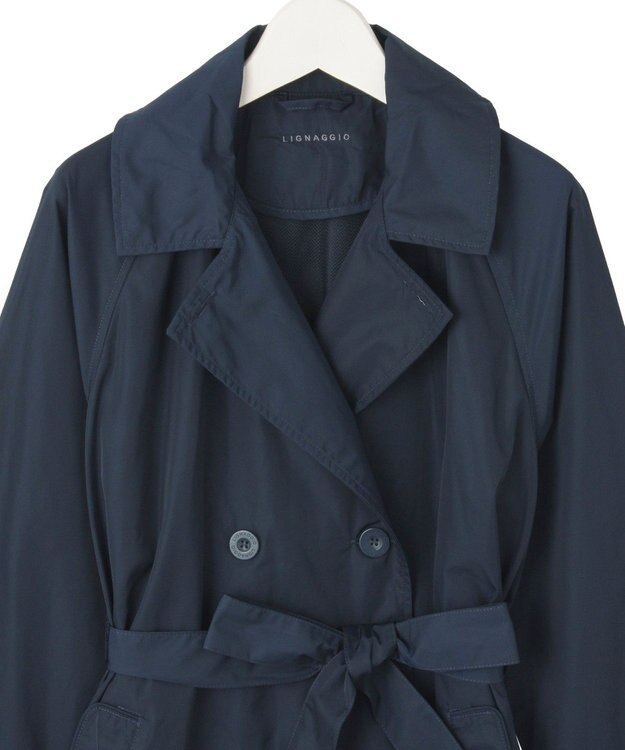 MOONBAT 【撥水】LIGNAGGIO ベルト付トレンチコート ネイビーブルー