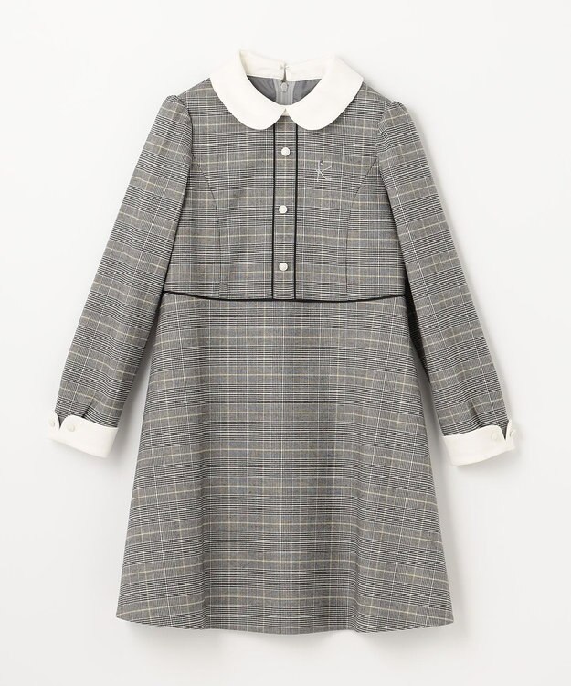 組曲 KIDS 【110-140cm】グレンチェック ワンピース グレー系3