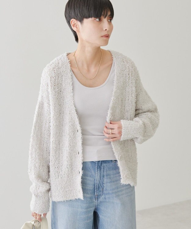 AMERICAN HOLIC テープヤーンカーディガン Light Gray