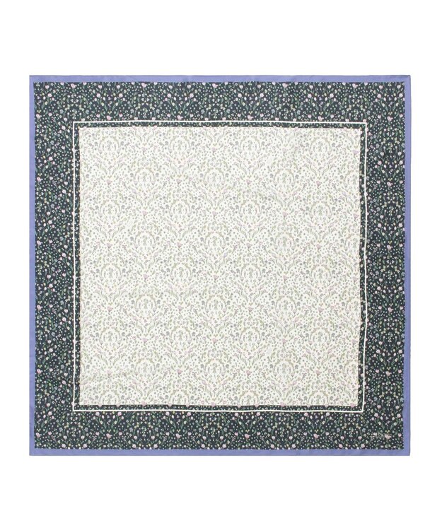 MOONBAT 【シルク100%】MACKINTOSH PHILOSOPHY(マッキントッシュ フィロソフィー）小花柄 シルクプリントスカーフ 日本製 68cm×68cm  UV対策 ネイビーブルー