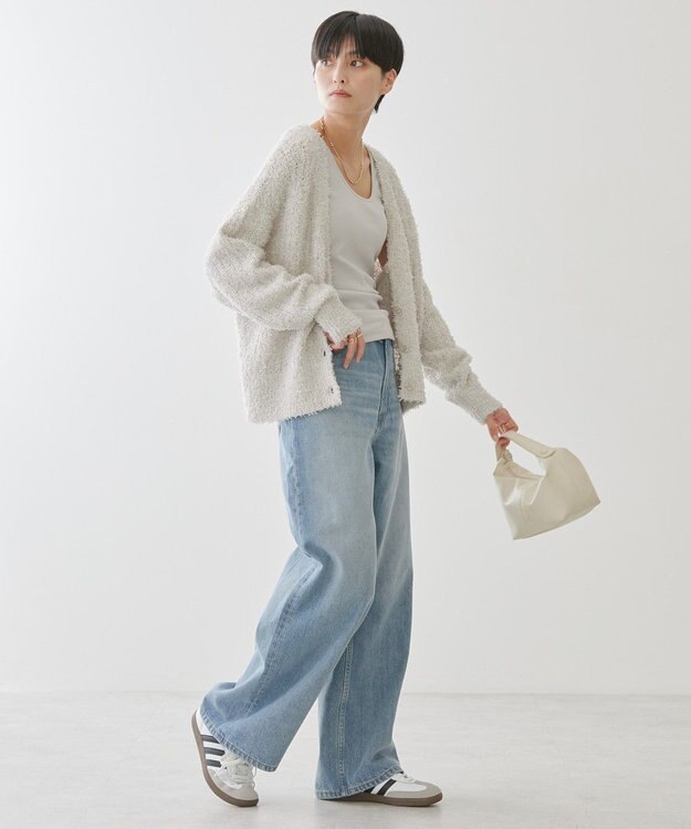 AMERICAN HOLIC テープヤーンカーディガン Light Gray