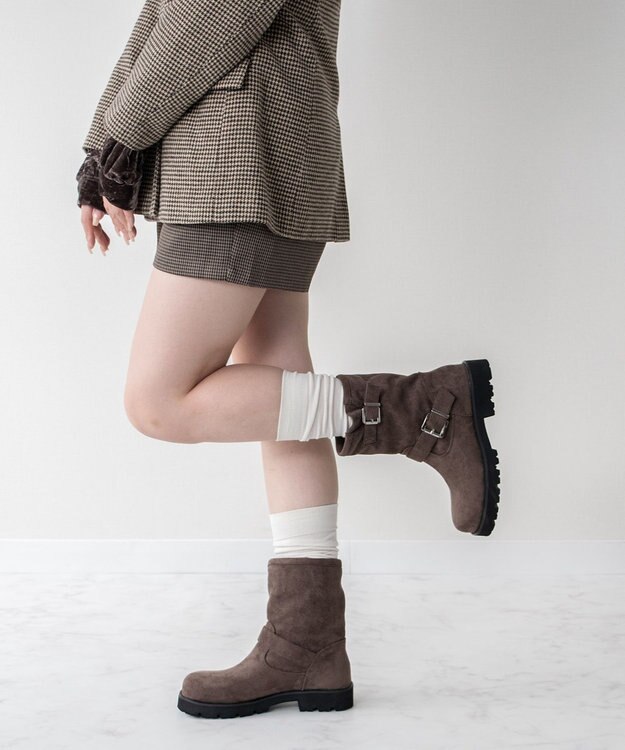 Bridget Birkin 【Bridget Birkin】オブリークトウエンジニアブーツ オークスウェード