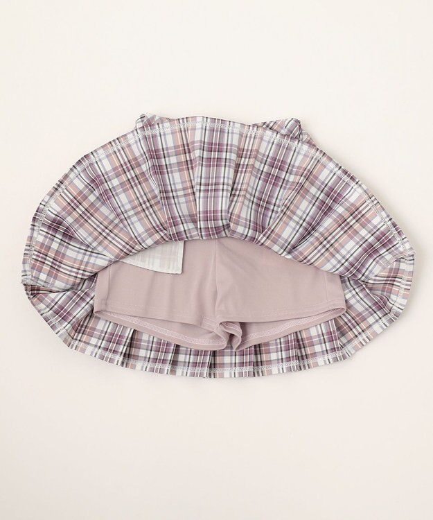 ANY KIDS チェック ガーリー スカパン ローズピンク系