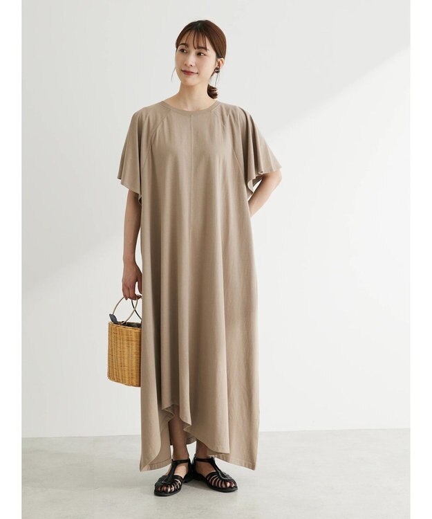 Green Parks ・ＳＵＧＡＲ　ＳＰＯＯＮ　カットアシメヘムワンピース Gray Beige