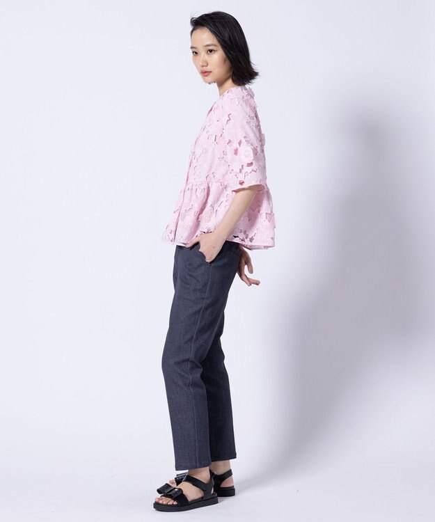 TOCCA 【洗える】SCALLOP DENIM パンツ デニム風