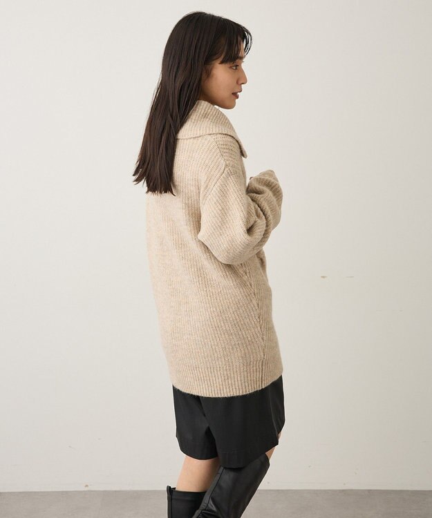 CRAFT STANDARD BOUTIQUE ハーフジップローゲージニットチュニック Beige Mixture