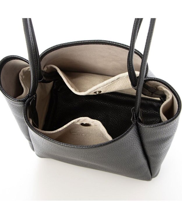 UNBILLION カシュカシュ cachecache / シュリンク合皮ワンハンドル手提げ ブラック