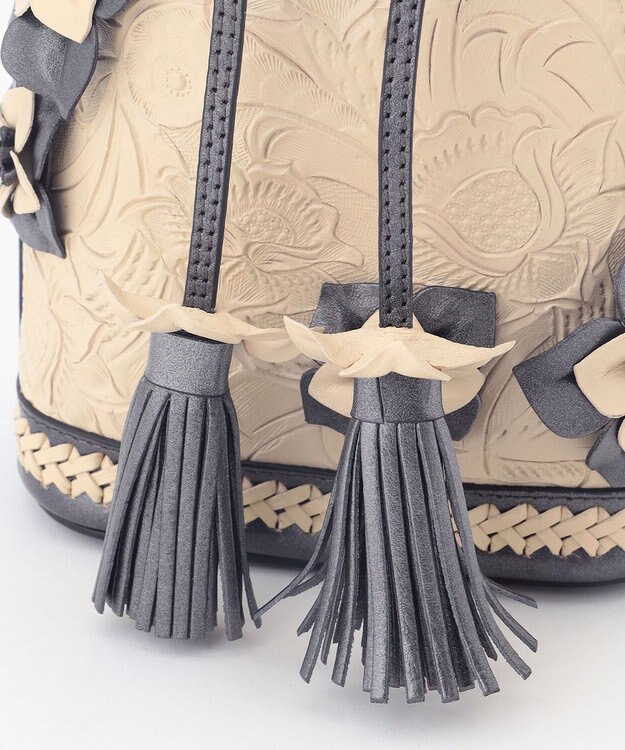 GRACE CONTINENTAL Flower Motif Bag ブラック