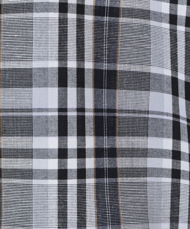 Green Parks 綿麻混裾ドロスト開襟シャツジャケット Check