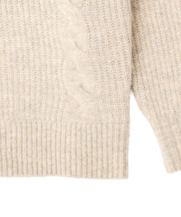 CRAFT STANDARD BOUTIQUE ハーフジップローゲージニットチュニック Beige Mixture