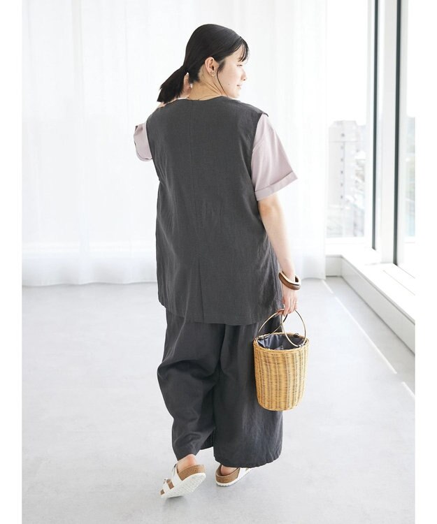 CRAFT STANDARD BOUTIQUE 【キナリノ別注】リネンレーヨンジレベスト Charcoal Gray
