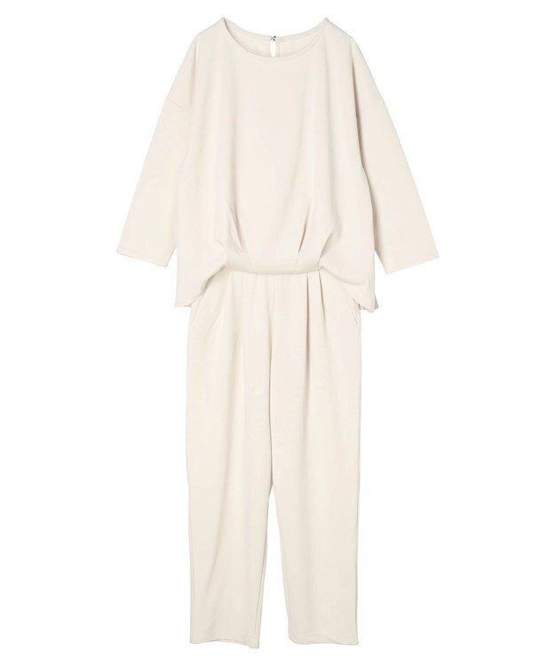 CRAFT STANDARD BOUTIQUE ８分丈ウエストタックオールインワン Ivory