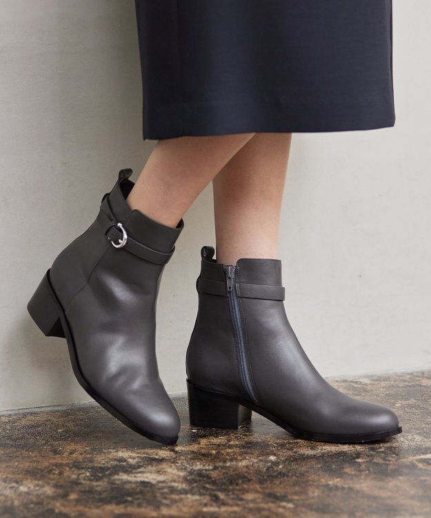 J.PRESS LADIES ベルト ショート ブーツ グレー系