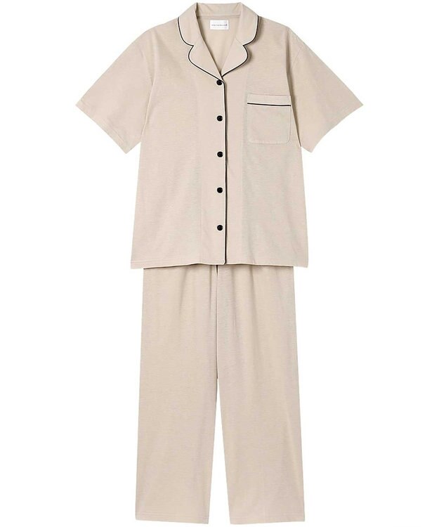 une nana cool 綿混コットンリネン天竺 半袖パジャマ BE