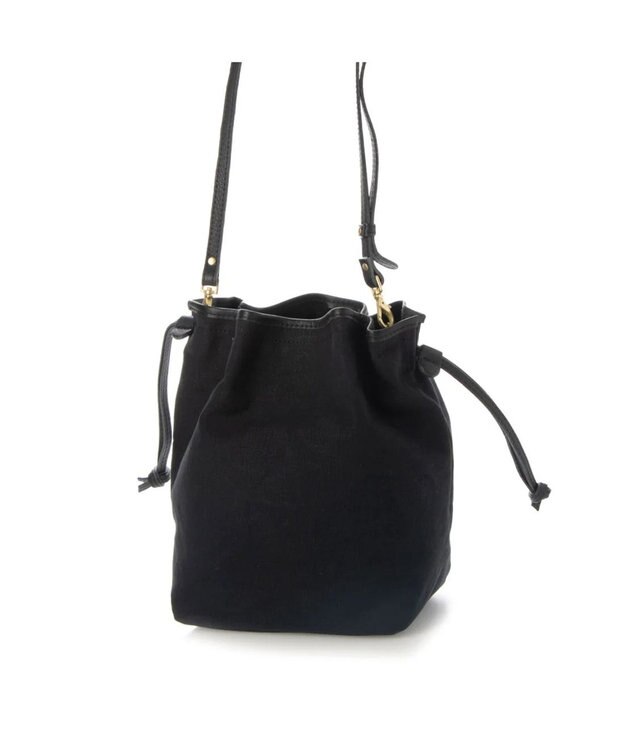 UNBILLION perche パラフィン防水キャンバスドロストショルダーバッグ ブラック