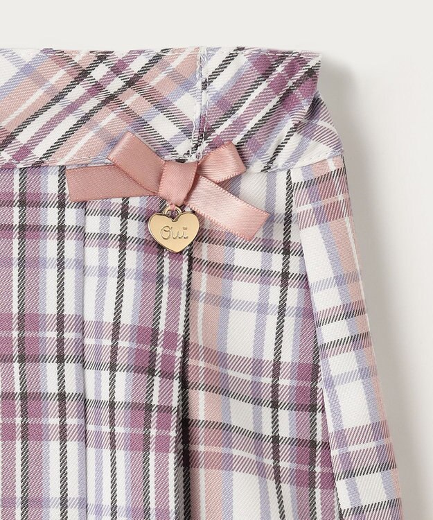 ANY KIDS チェック ガーリー スカパン ローズピンク系