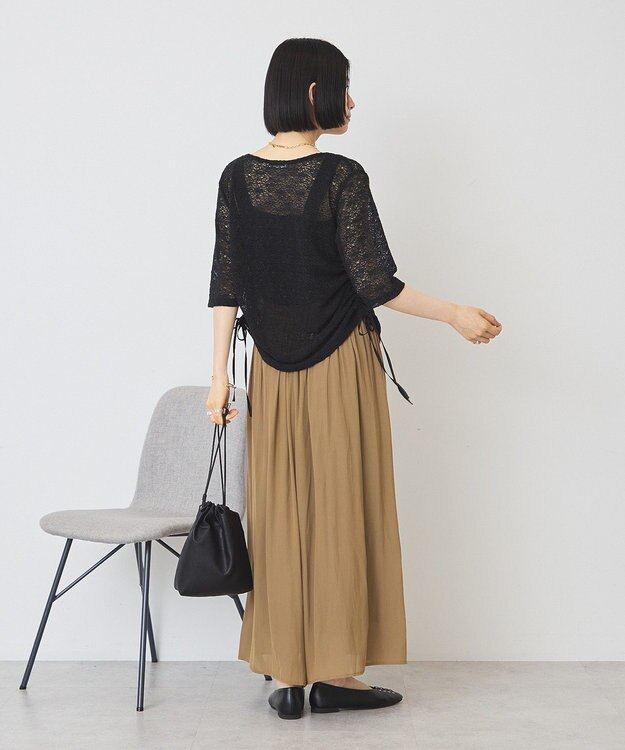 AMERICAN HOLIC レース5分袖カーディガン Black