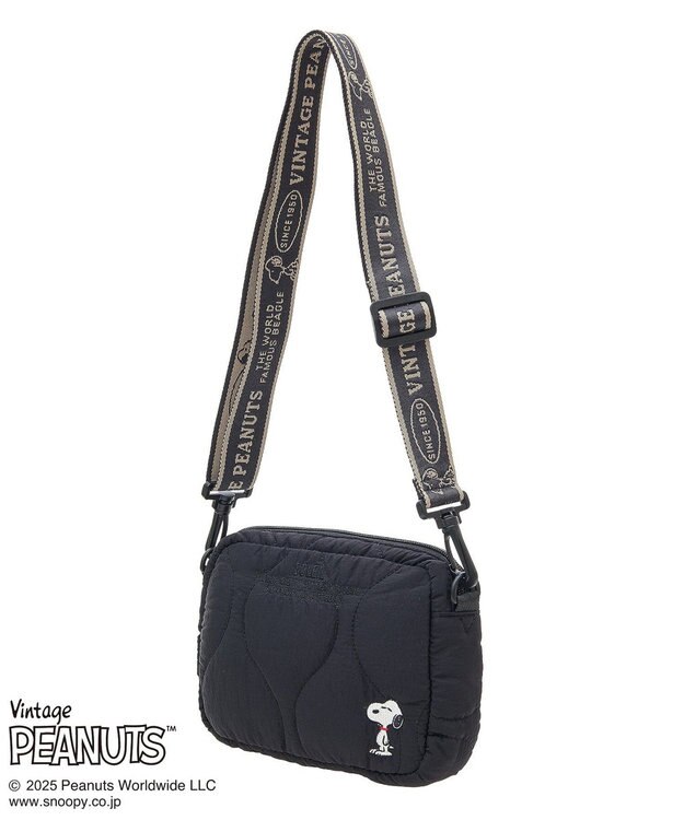 Green Parks ■PEANUTS キルティングショルダー Black