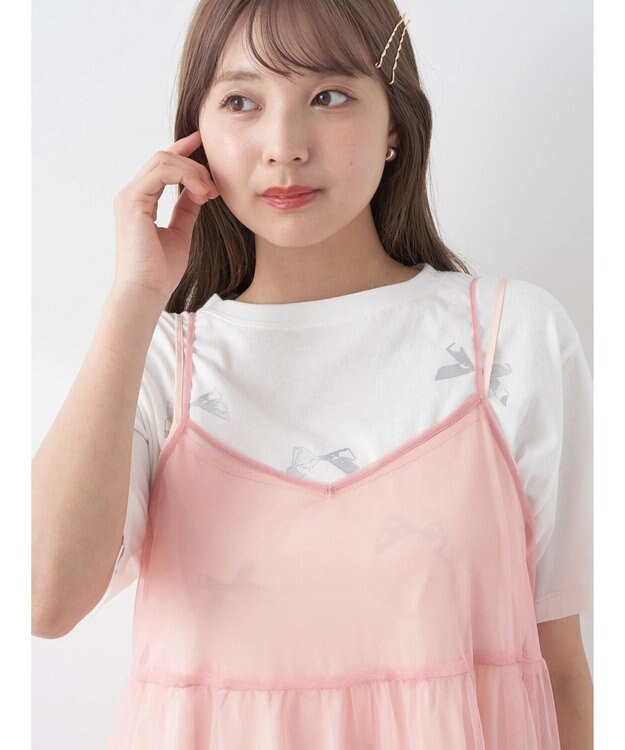 earth music&ecology チュールミニキャミワンピース Pink