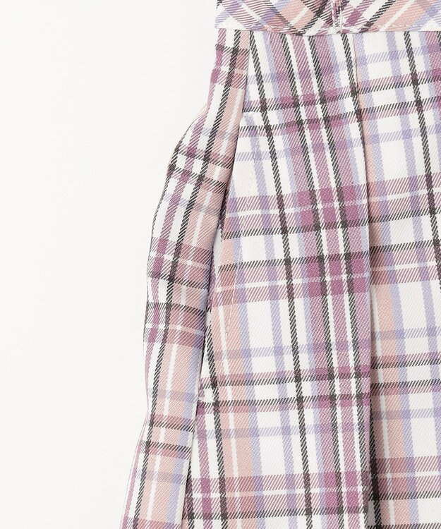 ANY KIDS チェック ガーリー スカパン ローズピンク系