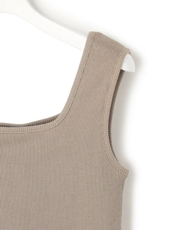 ICB L 【WEB限定カラーあり】 ブロードステッチリブ タンクトップ ブラウンラメ