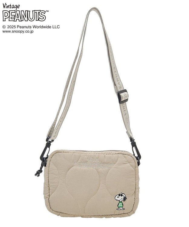 Green Parks ■PEANUTS キルティングショルダー Gray Beige