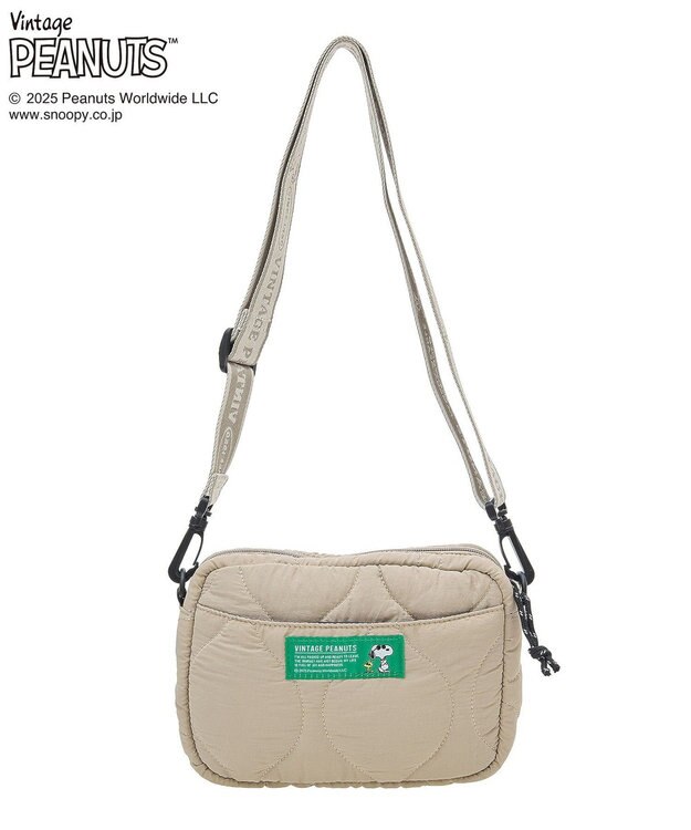 Green Parks ■PEANUTS キルティングショルダー Gray Beige
