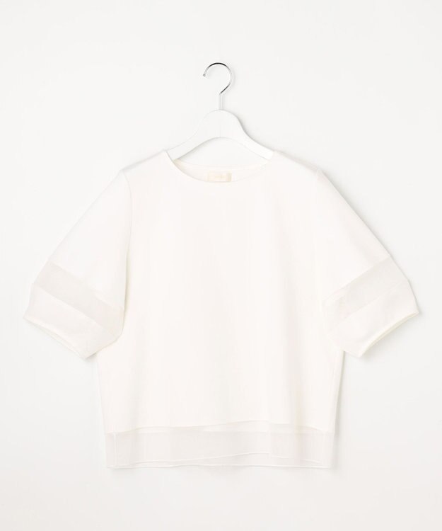 ANY SIS チュール切替ランタンスリーブ プルオーバー オフ