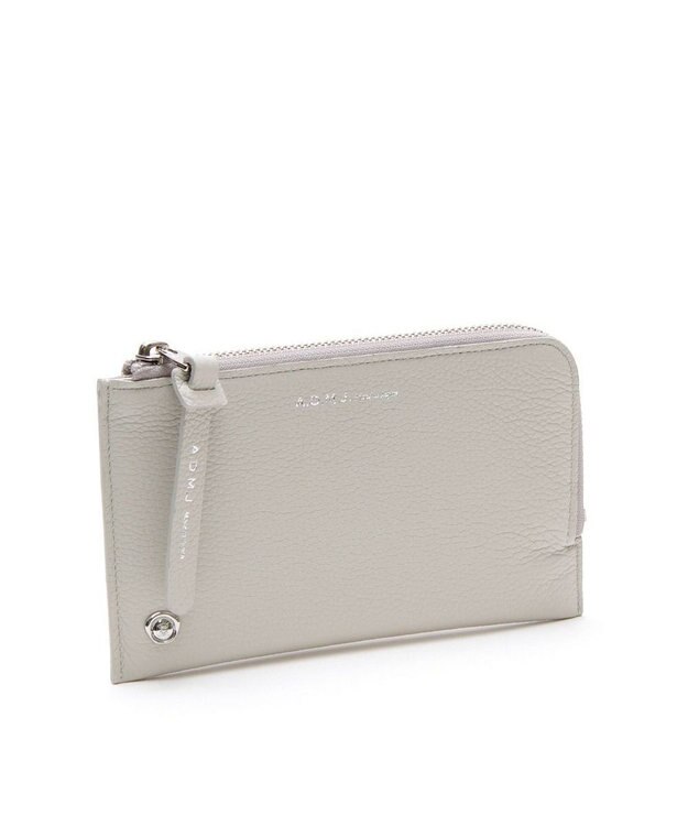 A.D.M.J. 【牛革】モーツァルト/スパニッシュレザーオーガナイザーパース（背面ファスナーポケット） ホワイト