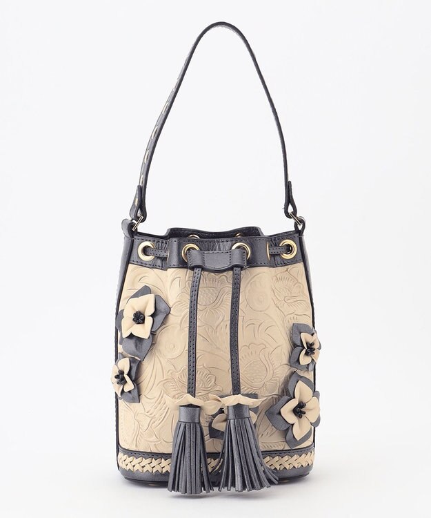 GRACE CONTINENTAL Flower Motif Bag ブラック