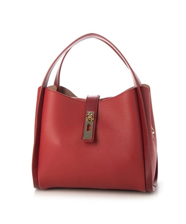 UNBILLION cachecache 3レイヤーヒネリ金具2wayトート レッド